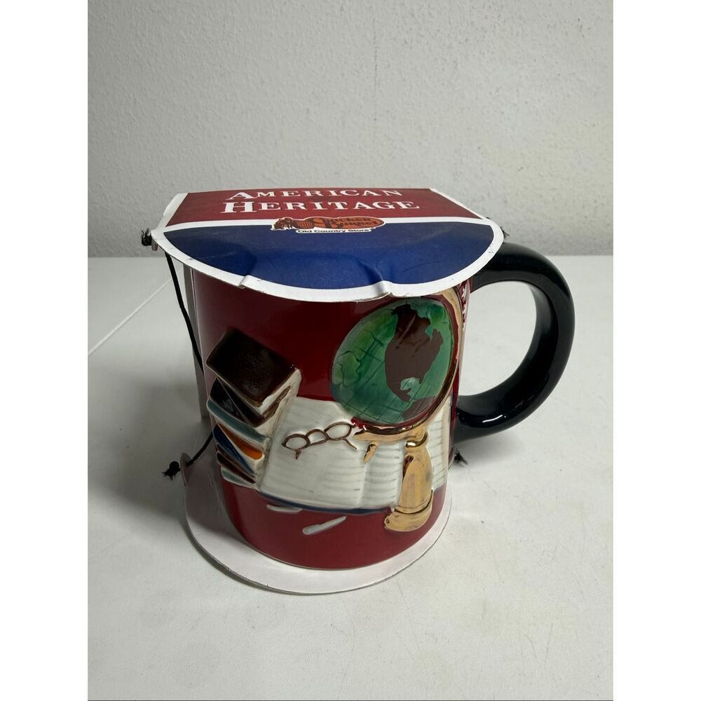 Vintage NWT Explorer Mural Themed Coffee Mug Social Studies Teacher